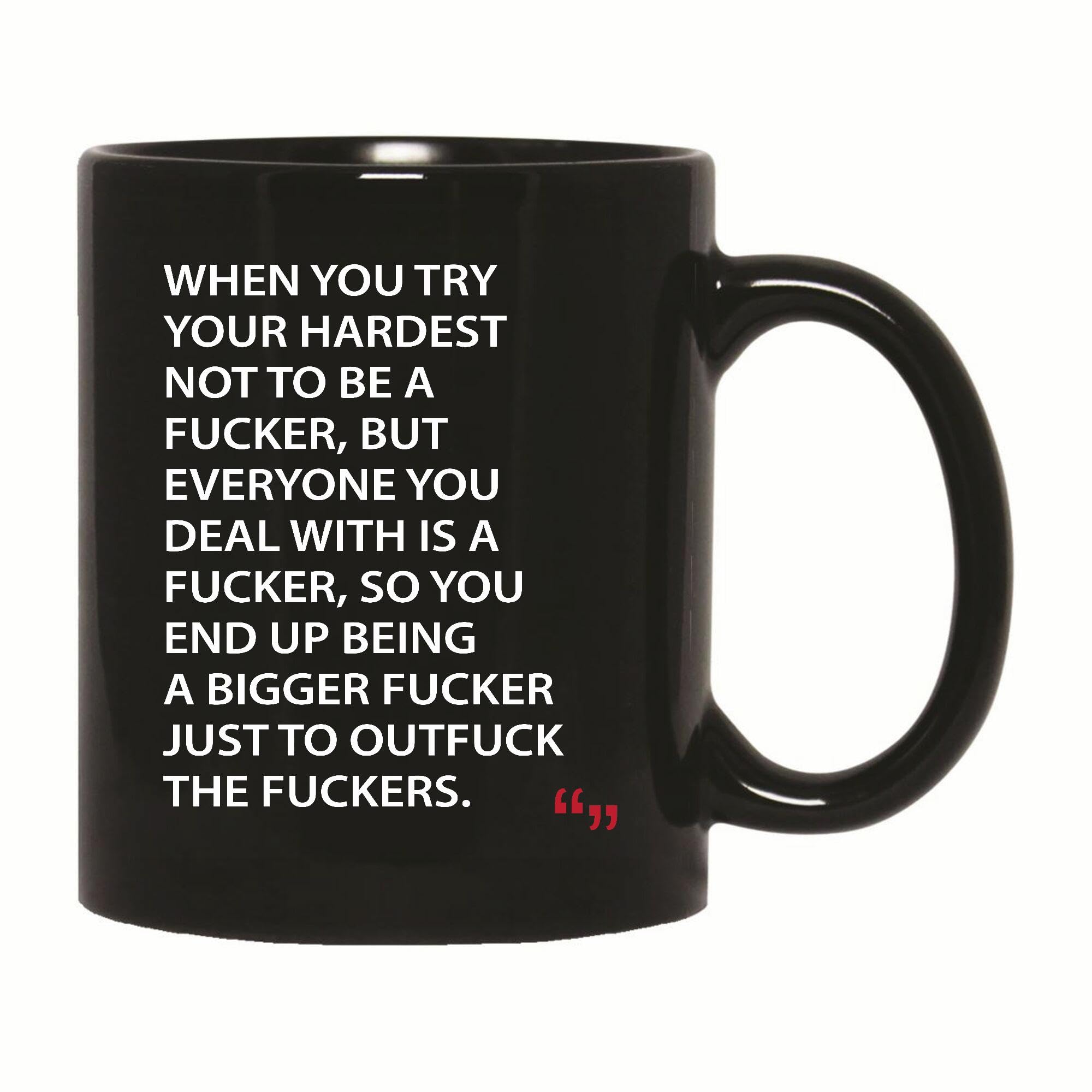 Funny Joke Gift for Hardcore Sweary Folks Greatest OutFucker 11oz 15oz Black Coffee Mug