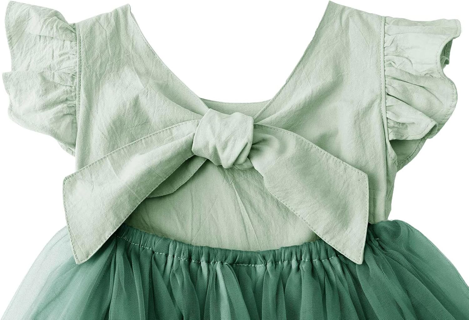 Dutebare Toddler Girls Tulle Tutu Dress Linen Ruffle Tie Back Sleeveless Kids Princess Party Dresses - Image 5