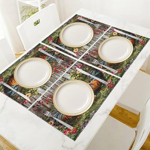 Miniatura 5 de Juego de 6 manteles individuales resistentes y lavables para decoración de mesa de cena y fiesta