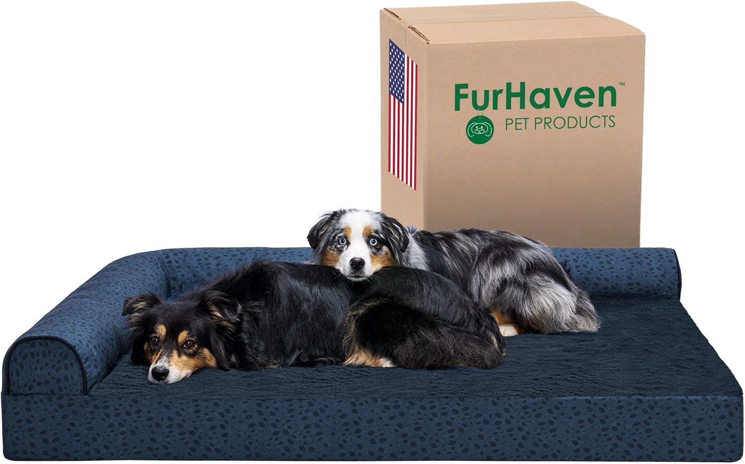 Furhaven Cooling Gel Dog Bed for Large Dogs w/ Removable Bolsters & Washable Cover
