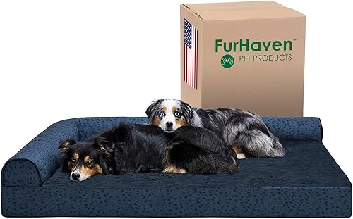 Miniatura 46 de Furhaven Cama de Gel Refrescante para Perros Grandes con Refuerzos Extraíbles y Funda Lavable, Para Perros de Hasta 95 libras - Chaise en Forma de L