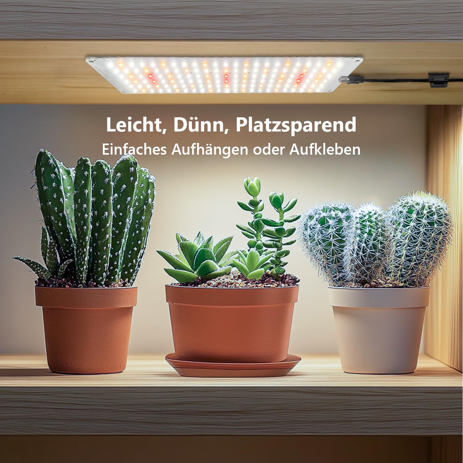 Aumtrly Pflanzenlampe 552 LED Vollspektrum 4er-Pack, Schlankes Pflanzenlicht für Indoor-Pflanzenanbau, Sämlinge, mit UL-Adapter, 6/12/16H Timer, 3 Lichtmodi, 5 Dimmer