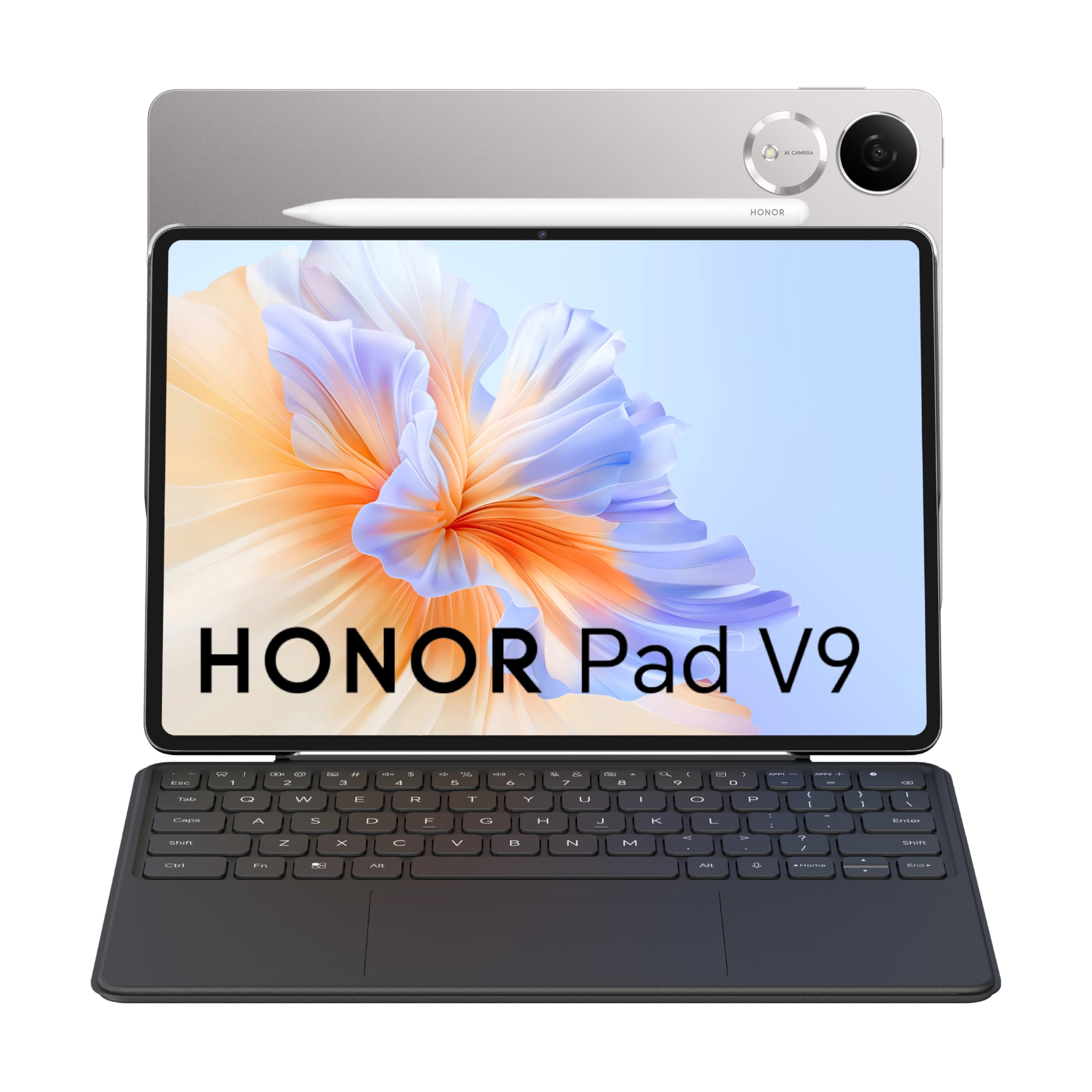 HONOR Pad V9 12GB RAM 256GB ROM 11.5 Inch Wi-Fi Tablet Gray Bundle with Honor Choice Keyboard, Honor Magic Pencil 3 and Leather Case - Middle East Version