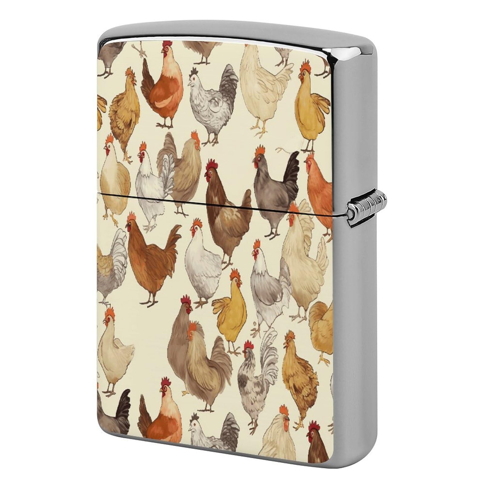 Btcowzrv Style A Brood Of Chickens Metal Lighter Case Sleeve Cover Holder