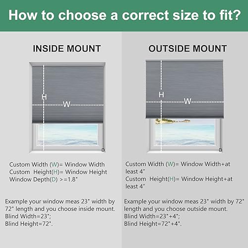 Miniatura 6 de Persianas celulares de tamaño personalizado, sin cordones, 100 % opacas para ventanas, persianas de panal de abeja de 1.5 pulgadas, reducción de