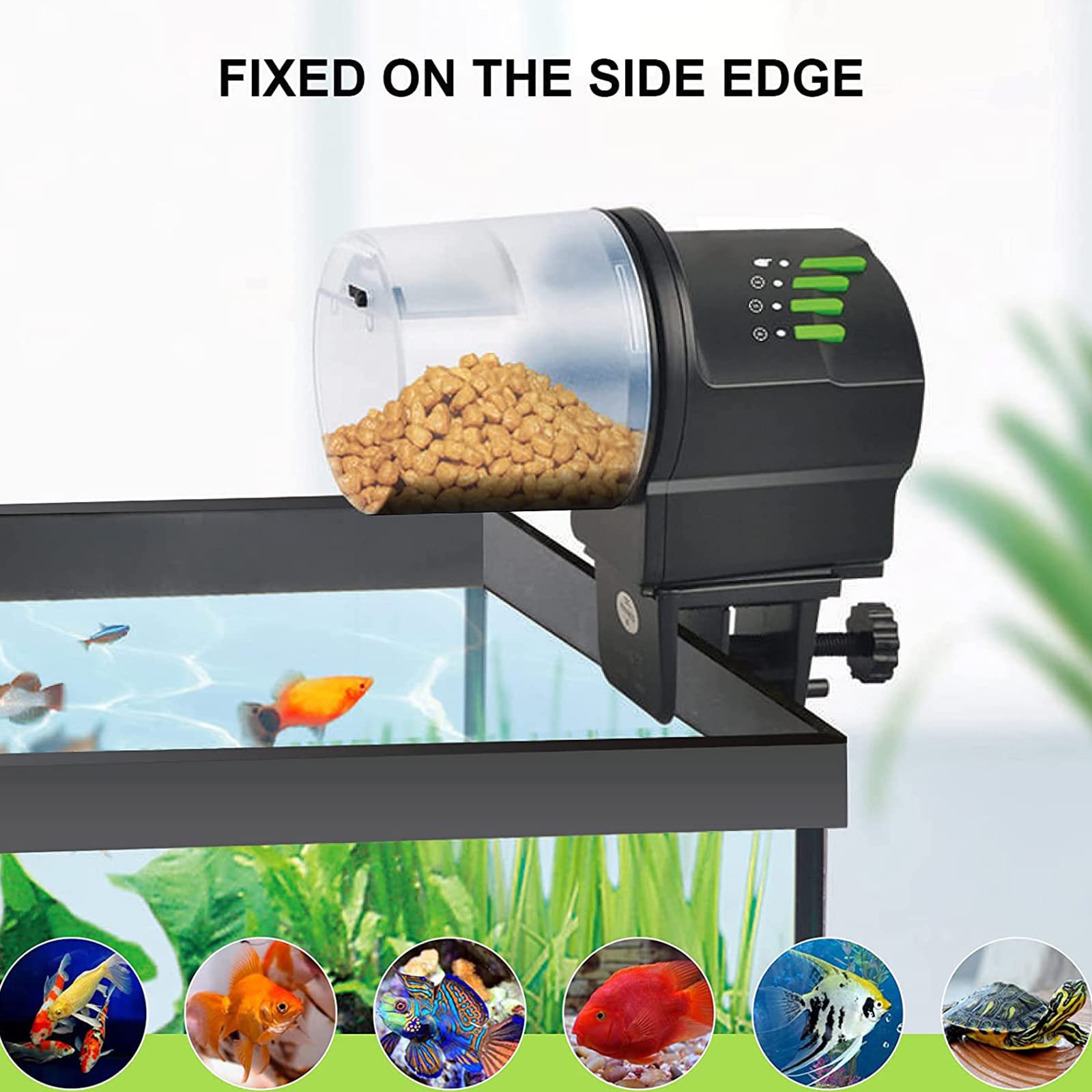 Mangiatoia Automatica Acquario,Alimentatore Automatico di Pesce, Distributore Cibo Pesci con Timer per Acquario, Serbatoio per Tartarughe per Vacanze E Weekend,A Prova di umidità