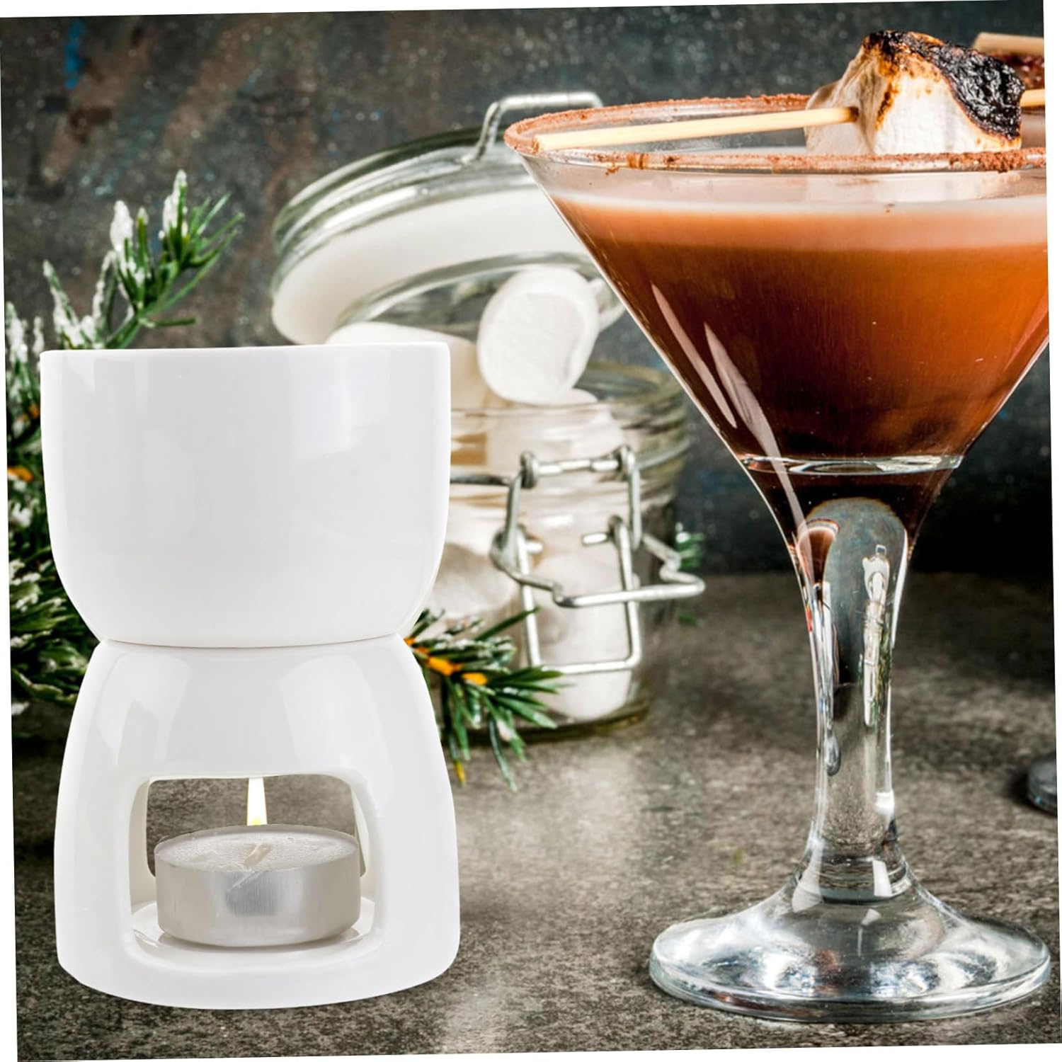Mikinona Fondue Cups Tealight Chocolate Melts Pot Double Boiler Candle Heating Pot