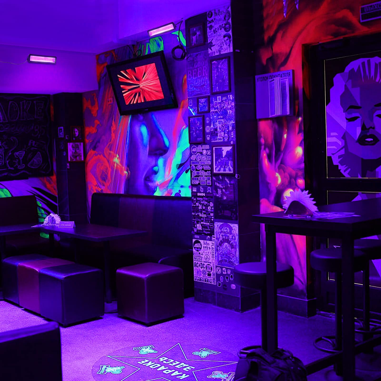 50W Schwarzlicht Strahler UV Licht Party | RGB Wallwasher mit Stecker Schalter IP65 Wasserdicht | LED Schwarzlichtlampe für Disco Partylicht Deko Discolicht mit Fernbedienung
