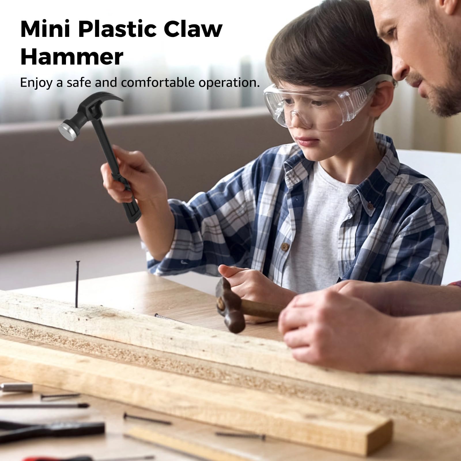 Mini martelli in plastica, 30 pezzi, include cacciaviti e rimuovi unghie per fai da te, lavorazione del legno e regali per feste