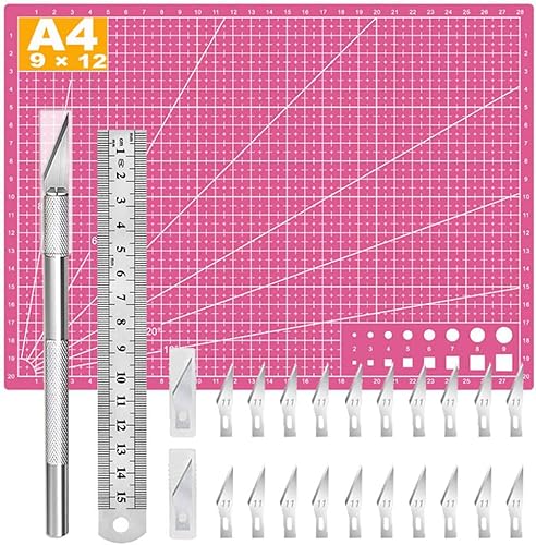 Alfombrilla de Costura Autorreparable, Kit de Cuchillo de Manualidades de Tallado de Precisión Exacto para Trabajo de Arte DIY, Corte, Hobby,