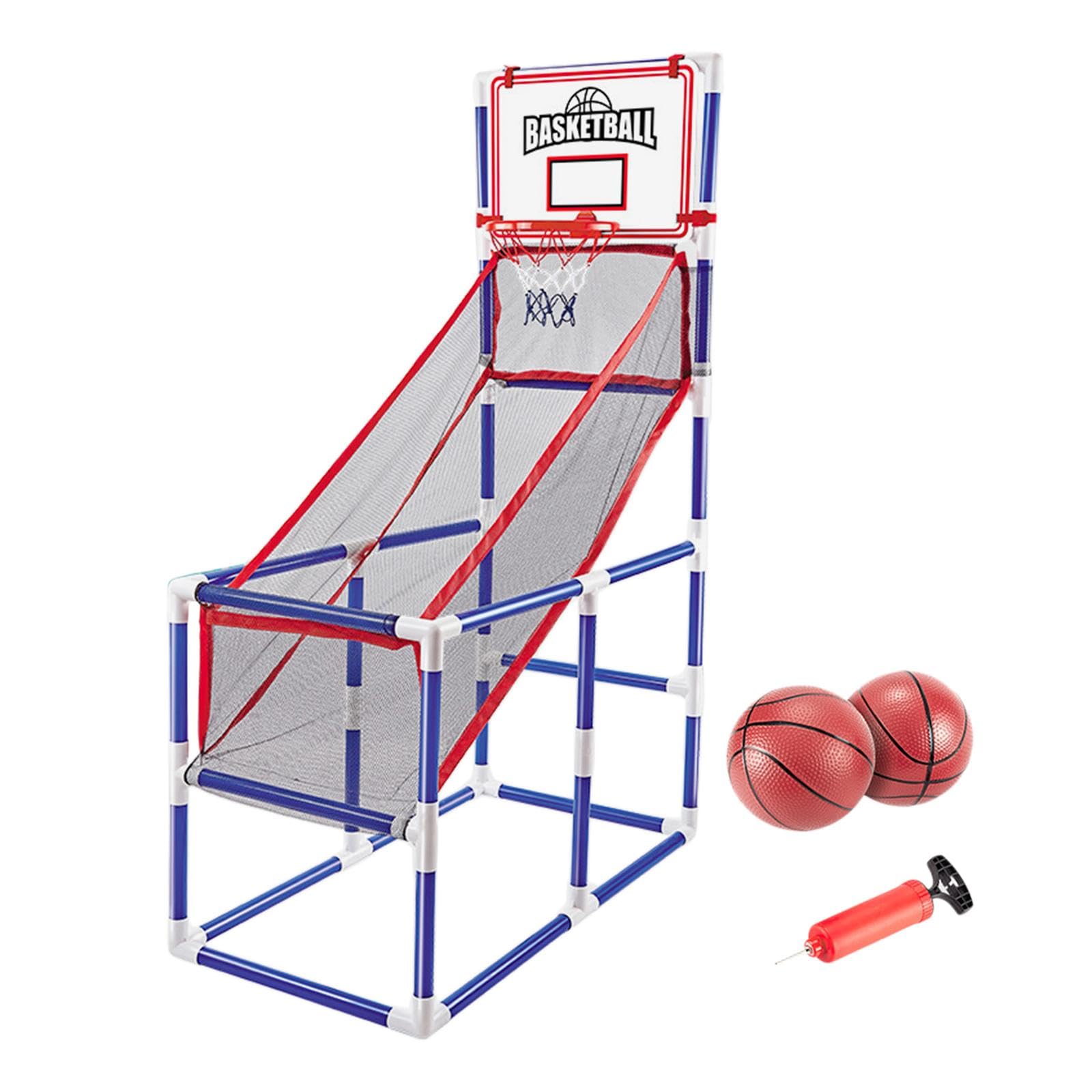 Gioco Basket Arcade Canestro Basket Pallacanestro Palla Accessorio Robusto Facile Installazione Adatto a Bambini Adulti Momenti Ricreativi Casa, 47x92 cm 2 Palline