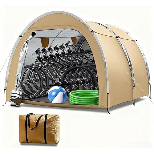 Bike Storage Shed Tent,Outdoor Portable Bicycle Storage Sheds with 420D Oxford Fabric Waterproof for 6-8 Bikes,Bike Covers Shelter for Motorcycle,Garden Tools,Toys,Lawn Mower