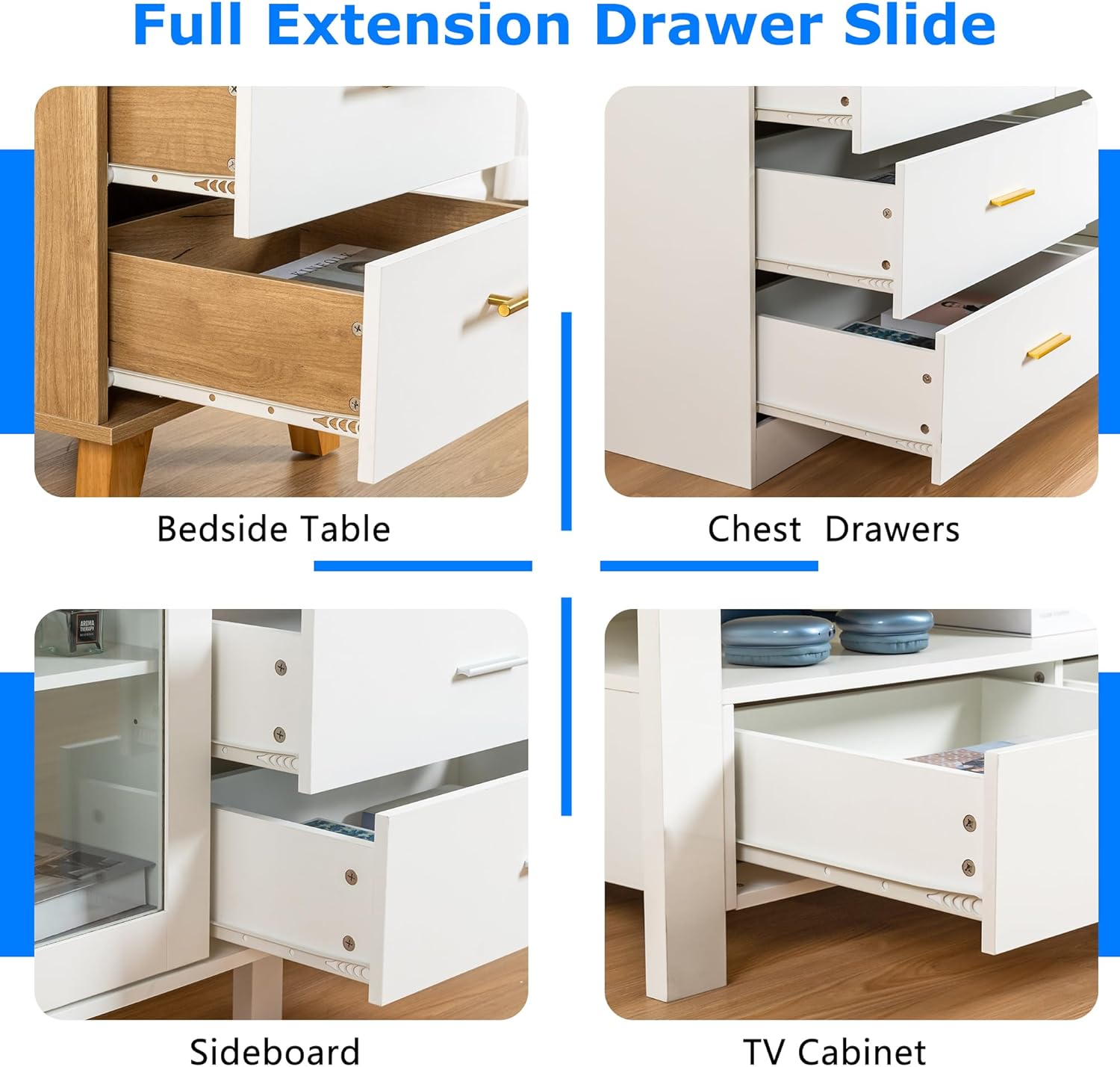 WelFurGeer 10 Pairs 16 Inch Drawer Slides, Drawer Slide Kit – Replace Drawer Track Hardware, Bottom Mount Cabinet Drawer Rails for Dresser, Wardrobe, Kitchen & Furniture
