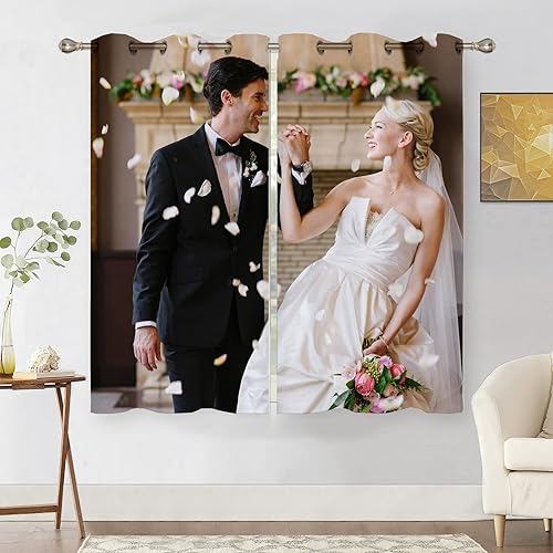 Miniatura 2 de Cortinas personalizadas con foto, cortinas opacas personalizadas para dormitorio, cortinas de oscurecimiento con aislamiento térmico personalizadas