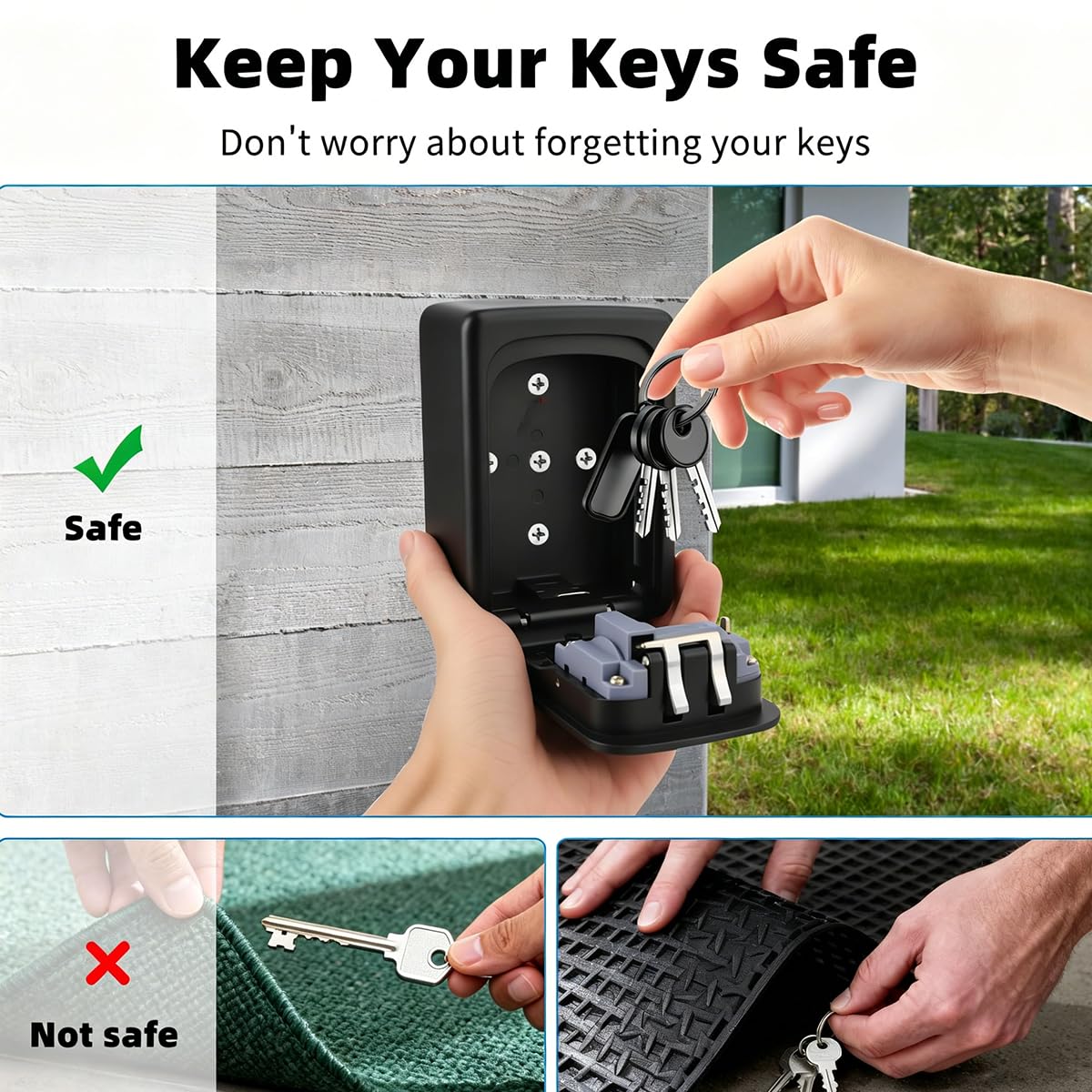 Key Locker Box - Outdoor Combination Lock -5 Key Locker Box - Outdoor Combination Lock -5