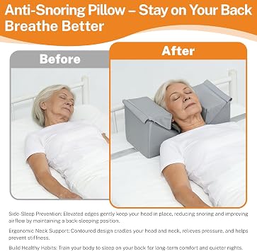 Neck Stabilizer Head Positioning Pillow for Bedridden Patients and Elderly | Adjustable Head Support Strap, High Density Foam, Waterproof Non-Slip Bed Pad for Home Care