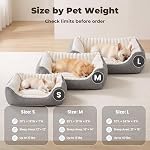 Avont Orthopedic Dog Cat Bed for Medium Dogs, High Supportive Foam Comfort Pet Couch Sofa with Soft Machine-Washable Cover and Non-Slip Bottom for Indoor Pet Puppies and Senior Dogs -Cream(M)