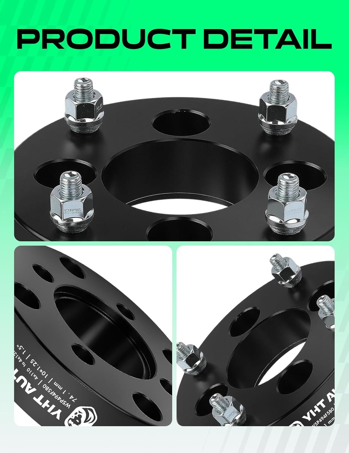 YHTAUTO 4x110mm to 4x137mm Wheel Adapters 1.5 Inch Compatible with Honda & Suzuki & Kawasaki & Yamaha, Tire Adapters w/10x1.25 & 12.9 Grade Studs, 74.1mm Center Bore 4 Lug 2PCS Black