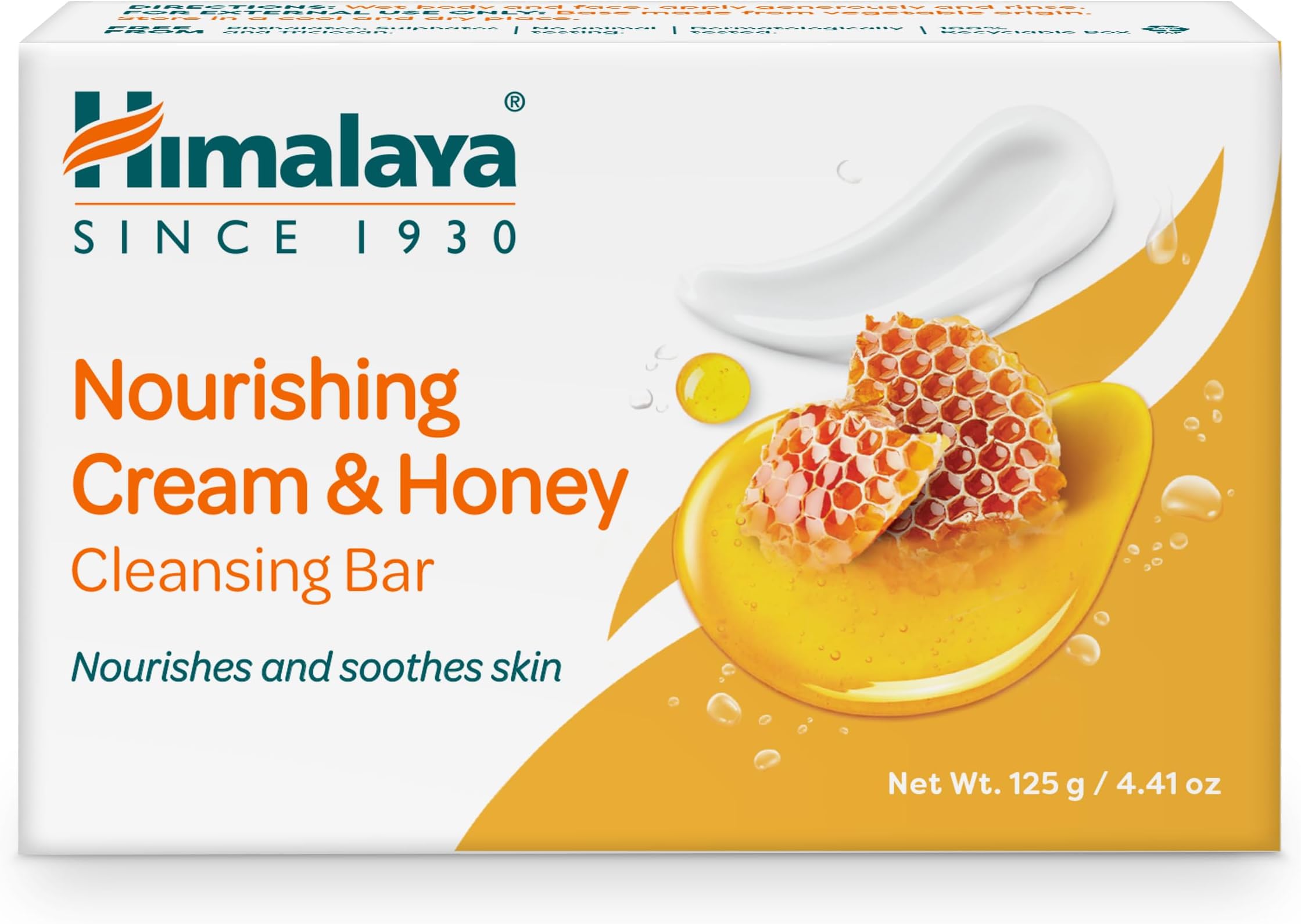 Himalaya Nourishing Cream & Honey Cleansing Bar Soap, 4.41 oz, 1 Pack