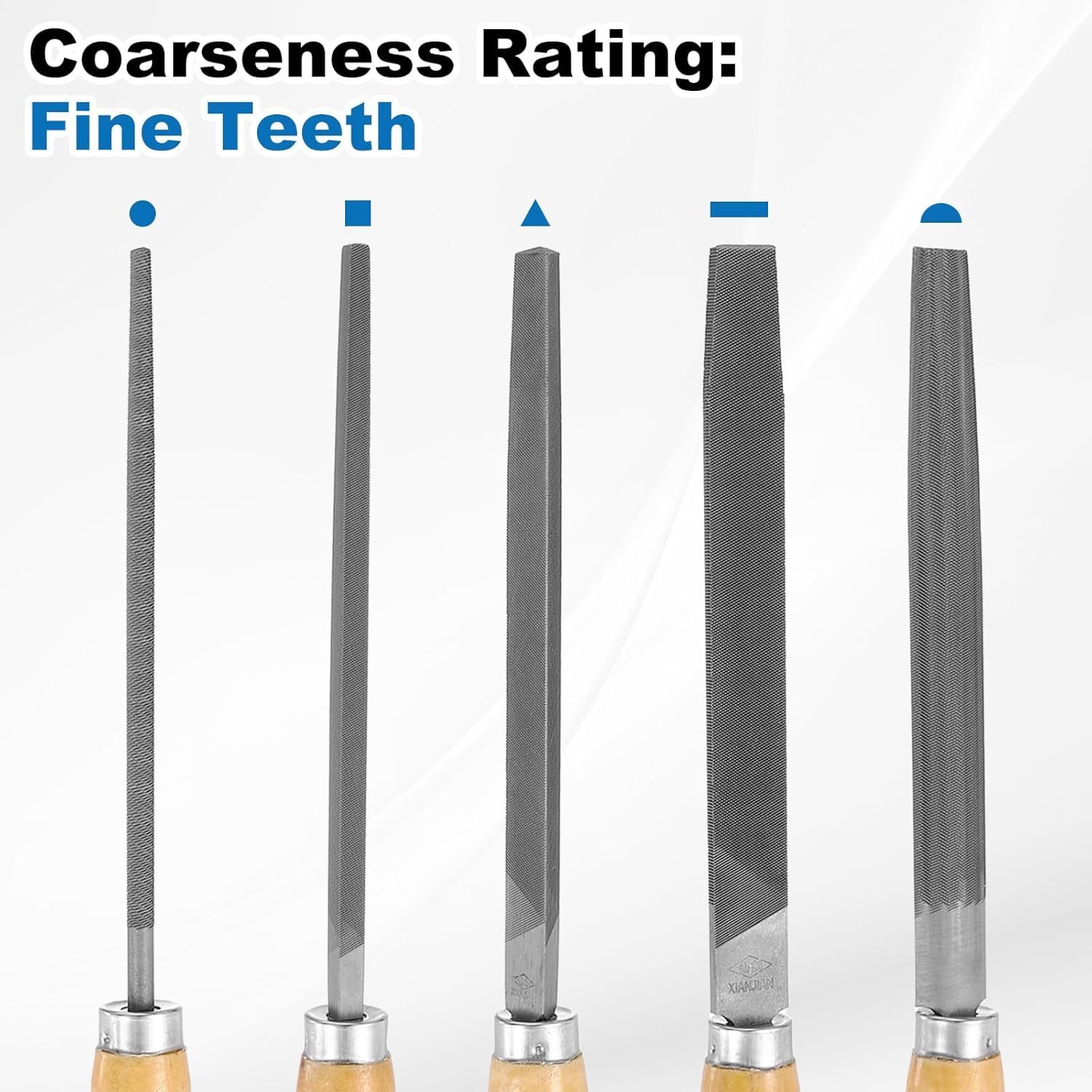 Juego De 5 Limas Metálicas: 12 Limas De Acero De Alto Carbono con Mangos De Madera para Lijado, Pulido Y Grabado De Precisión En Metal, Madera Y Piedra. Formas: Cuadrada, Gray 1