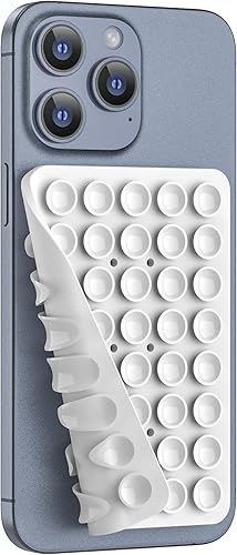 Miniatura 37 de Soporte de silicona de doble cara con succión para teléfono, manos libres desmontable y soporte de agarre fuerte para selfies y videos, compatible