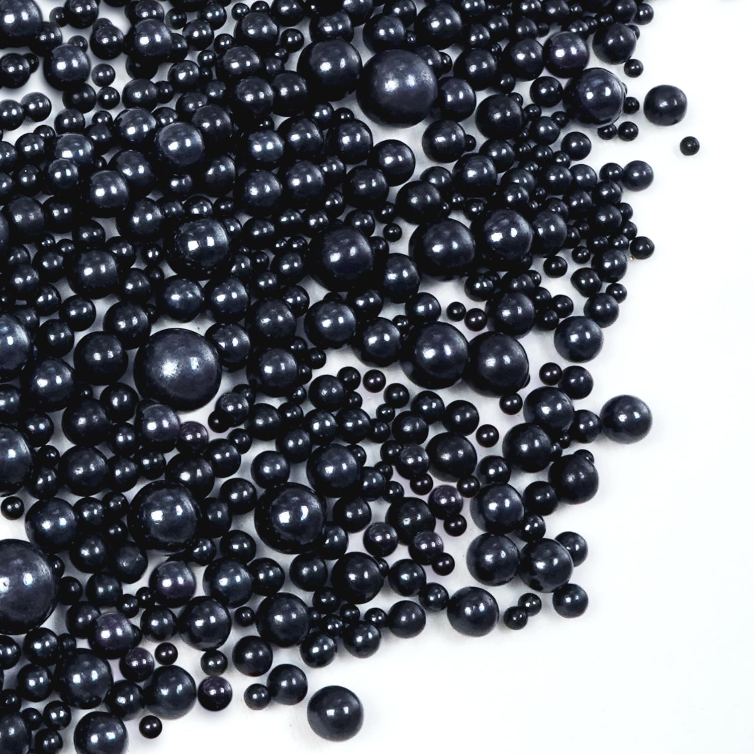 Edible Black Pearl Sprinkles for Cake Decorating, Black Pearl Sugar Sprinkles, 150g/5.29oz, Baking Cake Decorations, Foodgrade Toppers, Cupcakes, Cookies, Birthday, Wedding Party Holiday Supplies