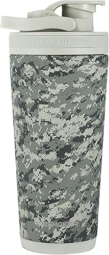 Ice Shaker - Botella de coctelera de 26 onzas botella de agua de acero inoxidable y agitador de proteínas como se ve en Shark Tank botella de agua