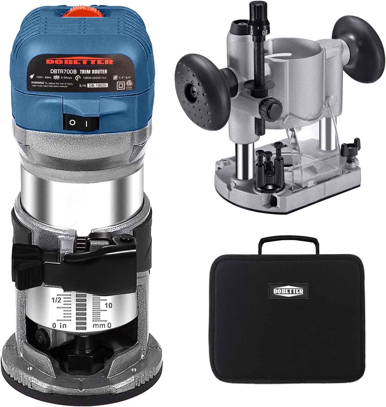 Dobetter 1.25HP Wood Router Tool Set and Plunge Router Base