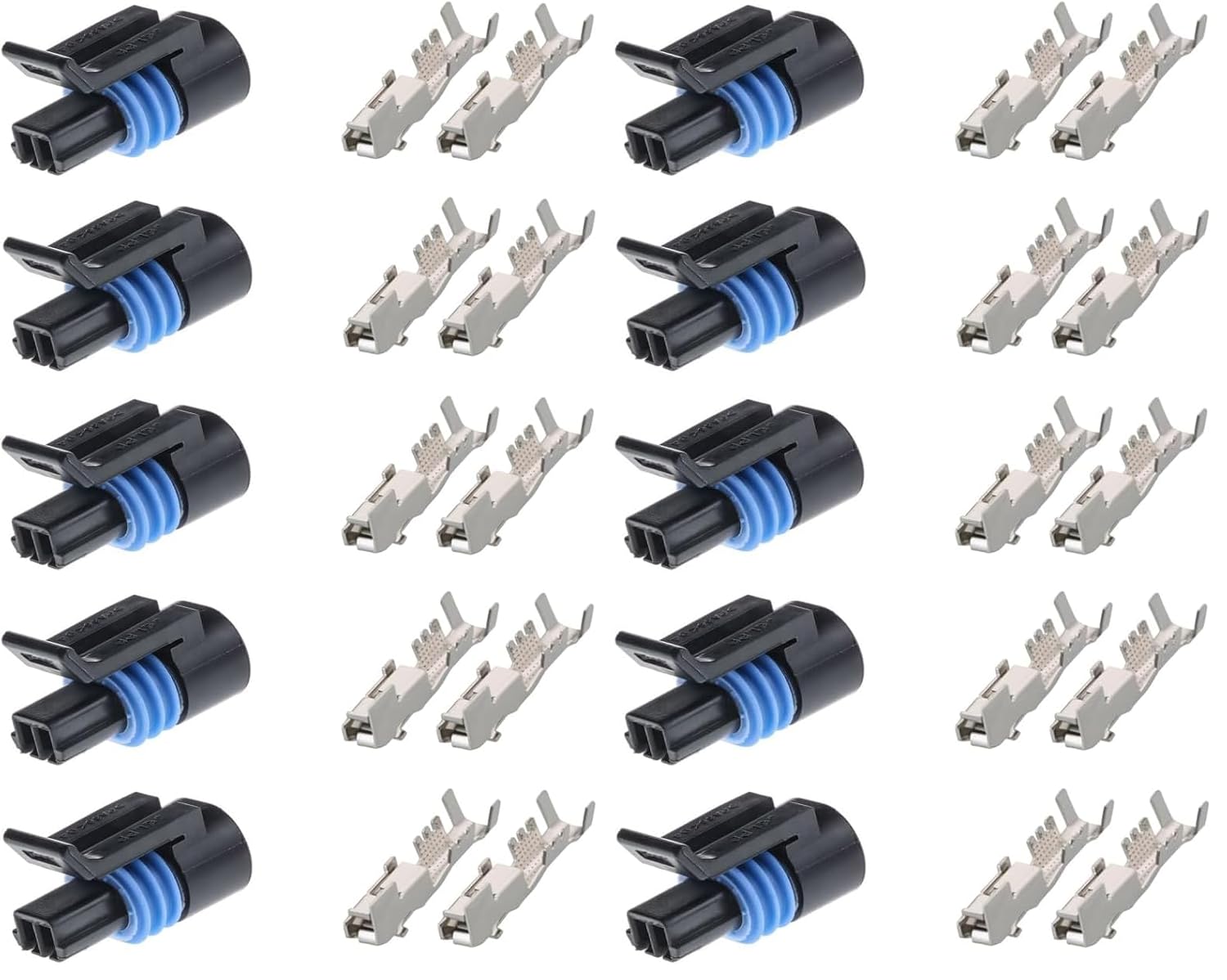 5Pcs 12162193 2 Way Female 10Pcs 12124075 for Metri-Pack 150.2 Pull-to-Seat Automotive Device Connectors with Terminals (Pack of 2)
