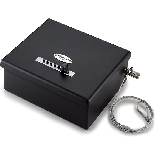 Viking Security Safe VS-12LSX Heavy Duty Mechanical Simplex Lock Two Gun Safe 2 Handgun Capacity Pistol with Security Cable Lock