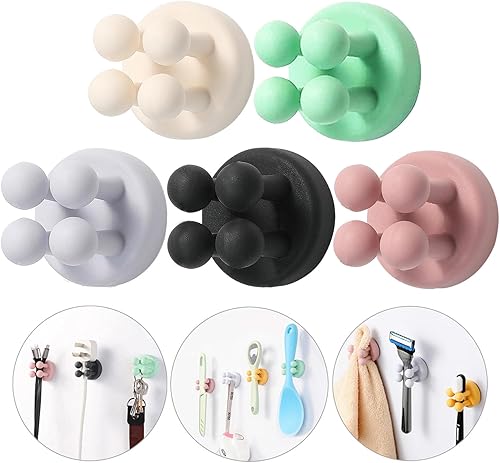 iBetterLife Good Grips - Soporte para maquinilla de afeitar  4 soportes autoadhesivos de silicona para cepillos de dientes montados en la pared en