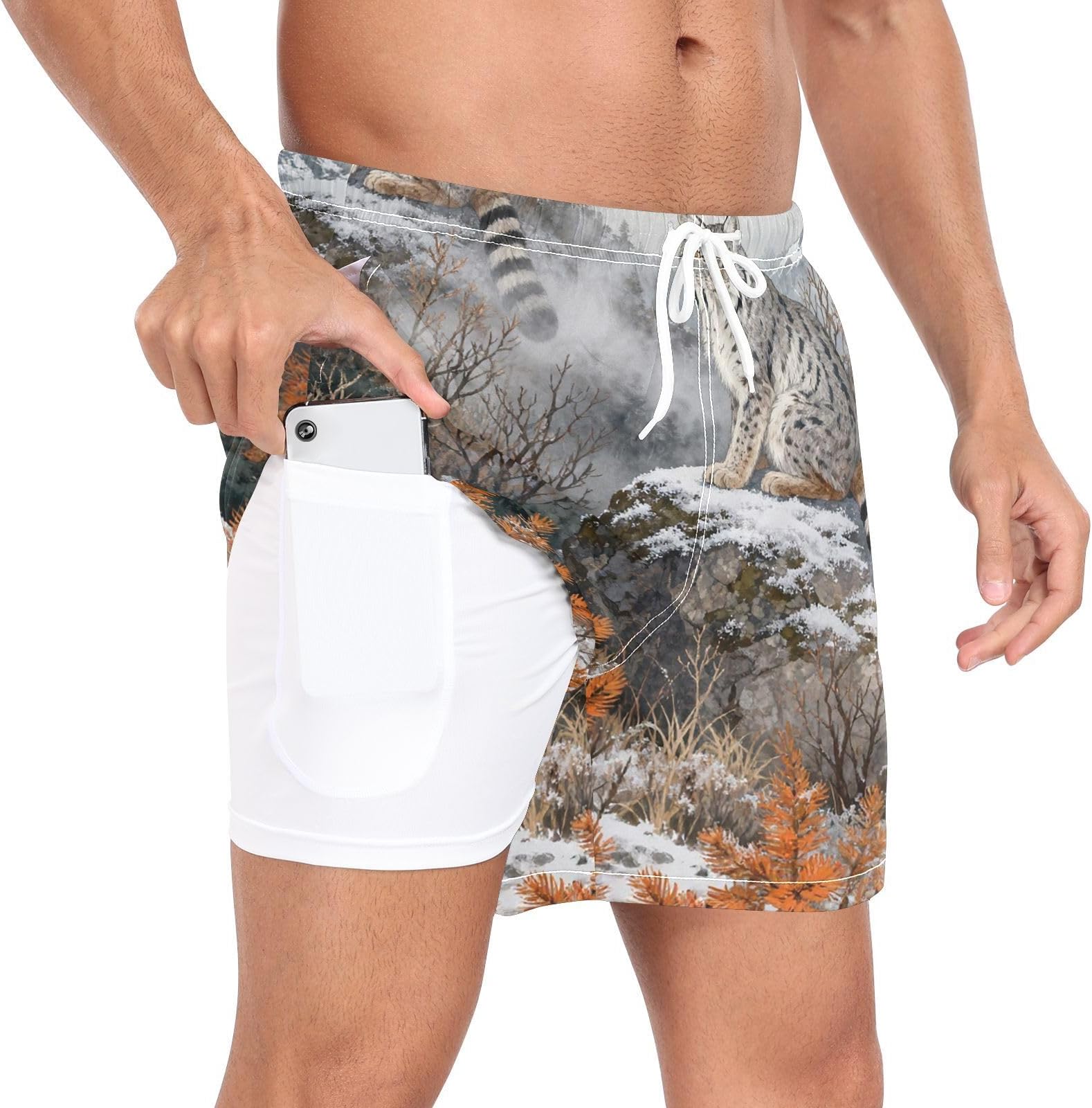 QUGRL Mens 2 in 1 Athletic Shorts with Pockets Quick Dry Running Shorts for Men Training Workout Gym Sports Outdoor S-XXL