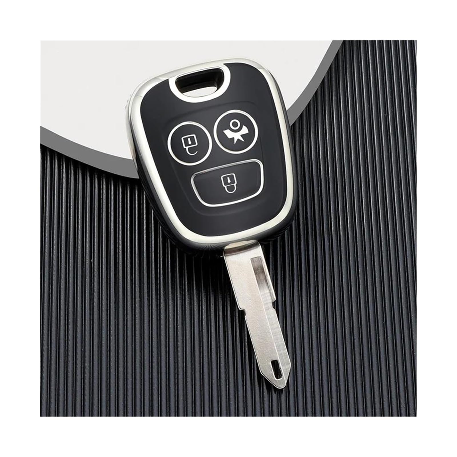 Étui coque protection clé TPU 3 boutons argent noir auto C1 C4