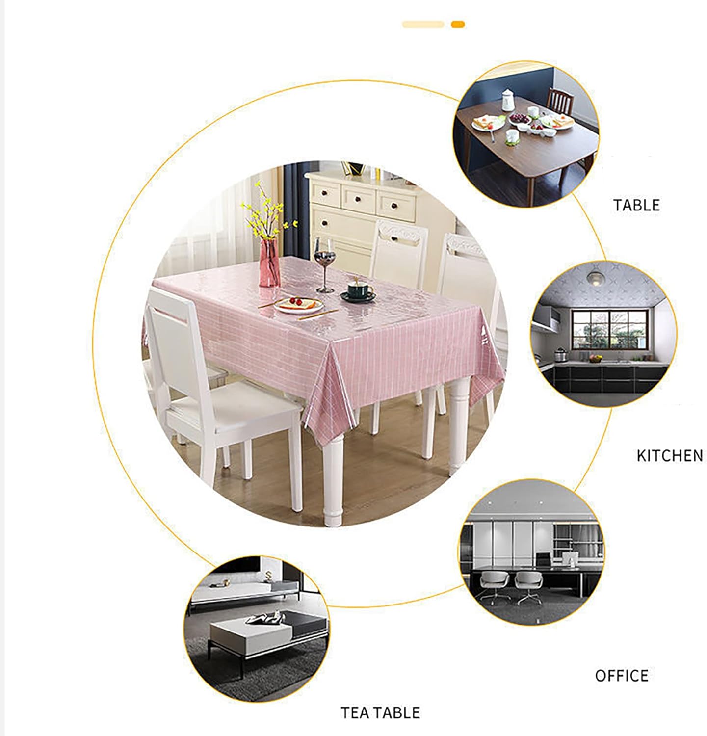 MeritMode Clear Table Protector - Oval Vinyl Tablecloth Cover Transparent Plastic Kitchen Waterproof Protector for Dining Table, Buffet Parties and Camping, 60 x 90 Inch