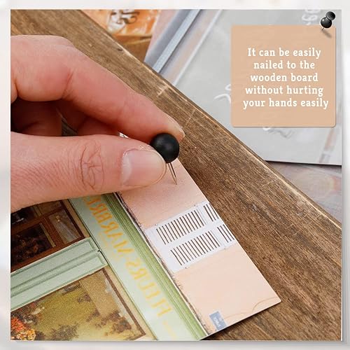 Miniatura 5 de 65 tachuelas de madera para el pulgar tachuelas decorativas para el pulgar pasador de cabeza de madera tachuelas de mapa de madera pasador de