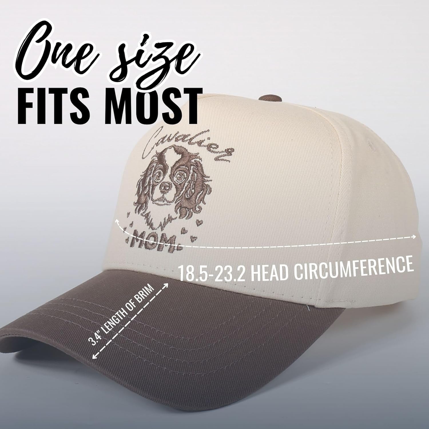 InnoBeta Cavalier King Charles Dog Gifts Cap, Funny Adjustable Embroidered Hat for Dog Mom on Mother's Day, Birthday, Christmas Beige-Brown - Image 6