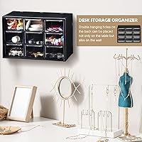 Vista 6 de Amyhill 6 Piezas Organizador Mini de Cajones Organizador Pequeño con 9 Cajones Caja de Almacenamiento de Manualidades de Plástico de Escritorio