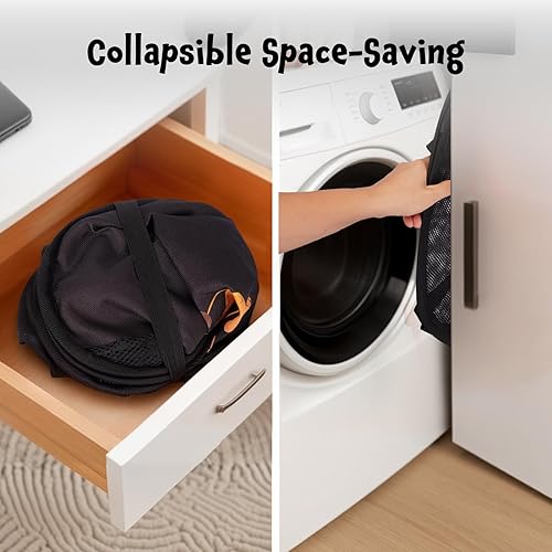 Miniatura 7 de YOHOOLYO Cesta de almacenamiento de juguetes de 95 L para niños, bebés, niños pequeños, plegable, grande, de malla, organizador de juguetes, con