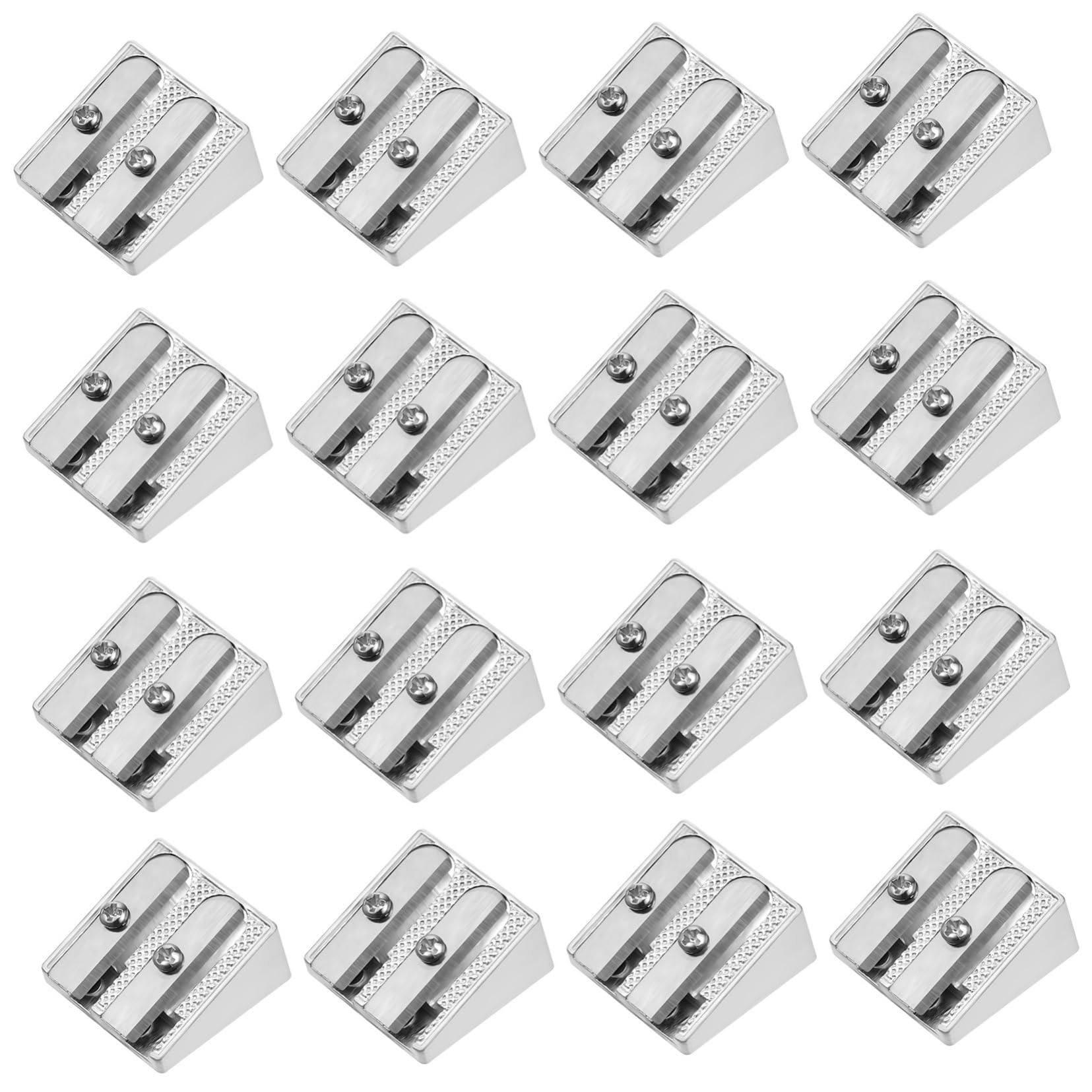 LALAFINA 64stücke Teiliges Aluminium Double Hole Bleistiftspitzer Handlicher Anspitzer Für Verschiedene Stiftgrößen Leicht Tragbar Langlebig Für Schule Und Büro