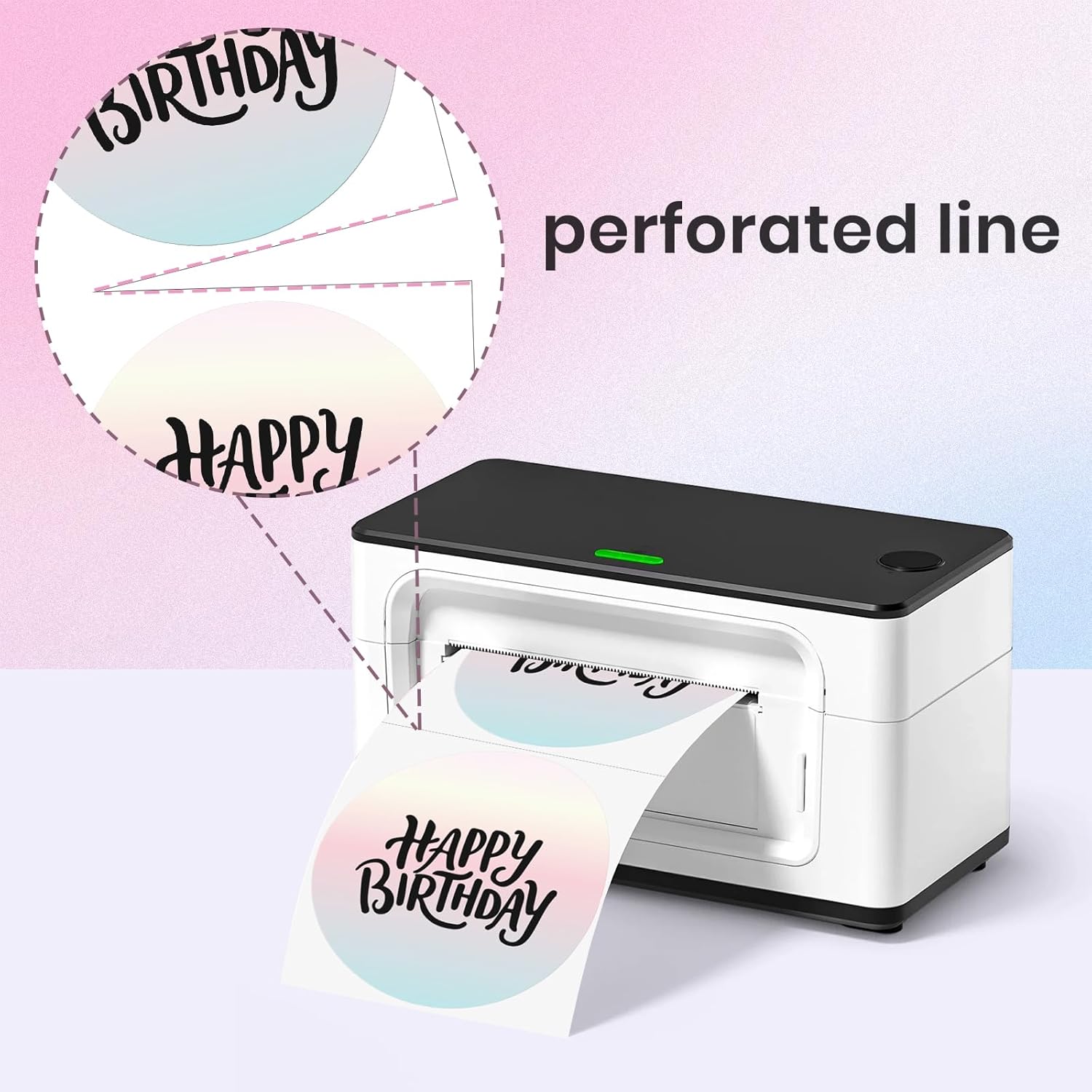 Red Gradient Thermal Labels Vinyl 2 Inch Self-Adhesive Circle Stickers Roll Waterproof Printable Round Decals Name Tag for QR Code DIY Office Address 500 PCS - Image 3