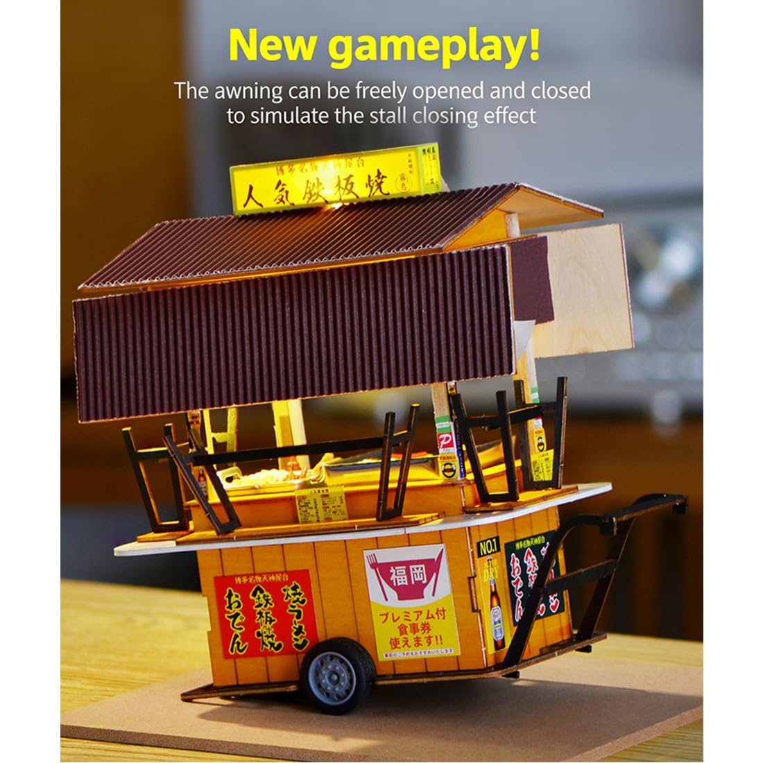 Zestaw do samodzielnego wykonania miniaturowego domu z diodami LED dla dorosłych, japońskie drewno, do zabawy w jedzeniu, domek dla lalek, zestaw do budowania modelarstwa, diorama 3D, mały