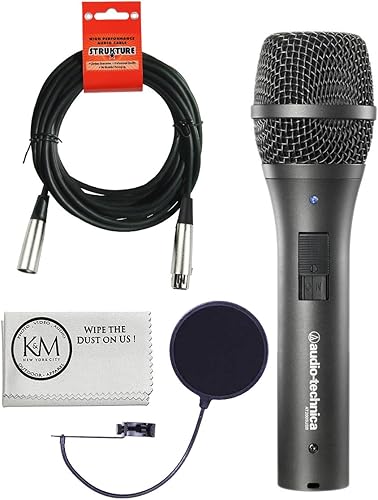 Miniatura 12 de Audio-Technica AT4040 juego de micrófono condensador cardioide con trípode de brazo articulado, filtro Pop, cable XLR y paño de pulido Austin Bazaar