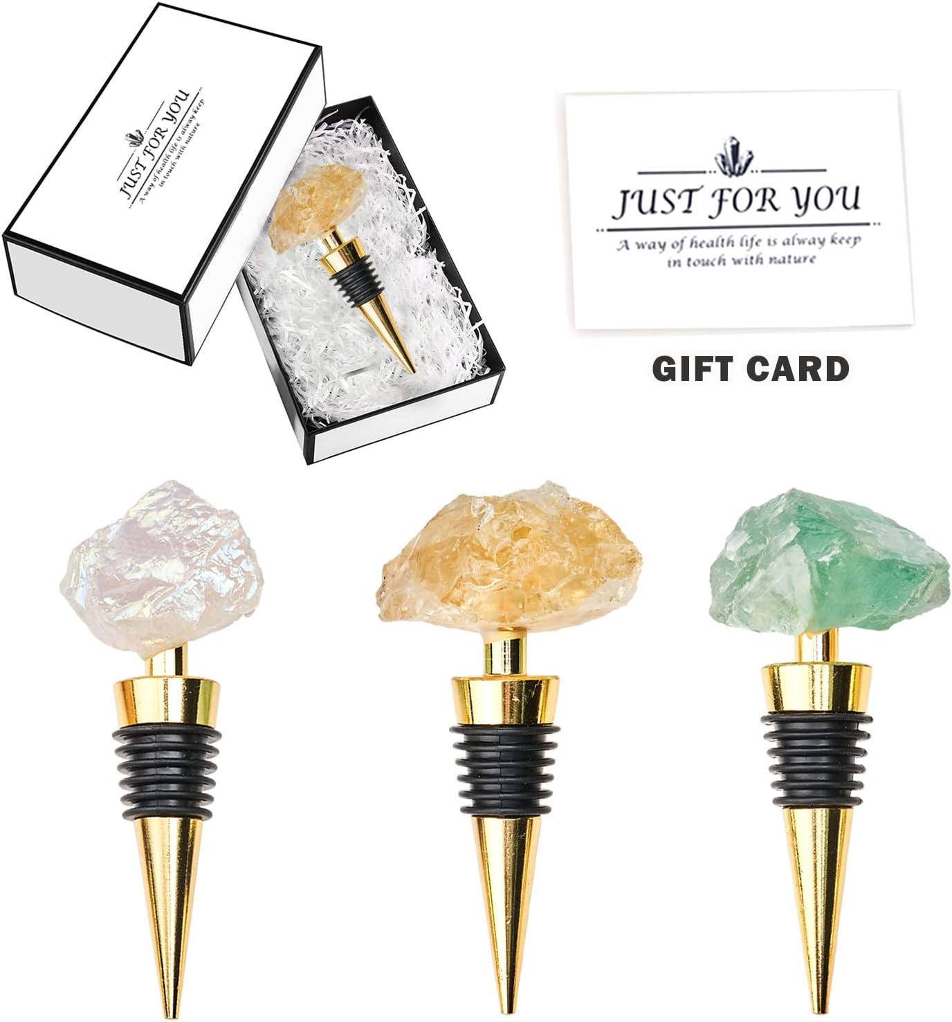 ワインボトルストッパー（ミニチュア3本）1個入 | クラブ高畠ワイナリー Yougoals 装飾クリスタルワインストッパー 3個セット 飲料ボトルストッパーキャップ ワインを新鮮に保つ 再利用可能なプラグ