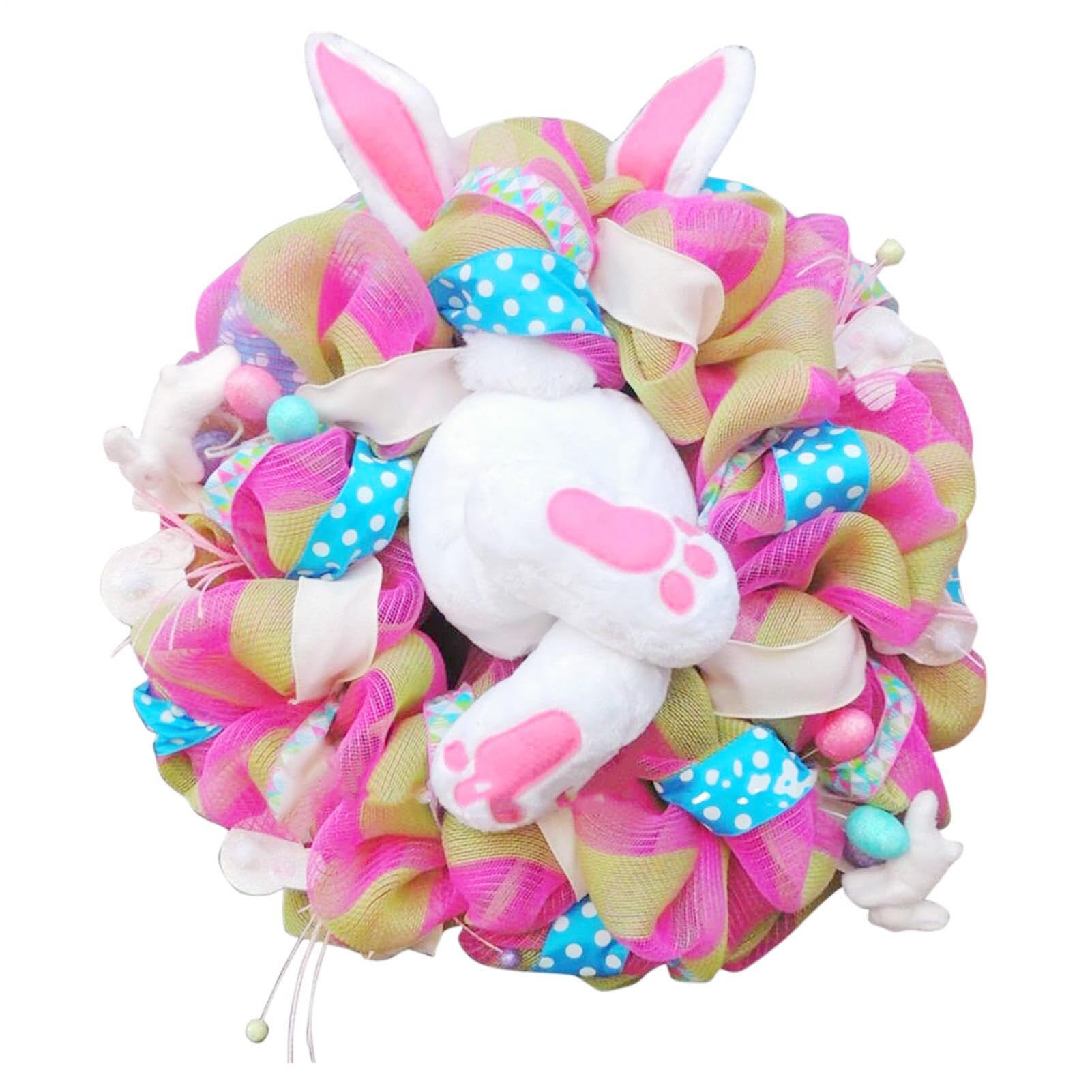 Couronne de lapin de Pâques pour égayer votre porte d'entrée au printemps