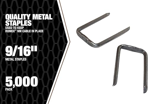 Miniatura 7 de Southwire SMS916-5000BKT - Grapas de metal Romex de 916 pulgadas, cubo de 5000 piezas