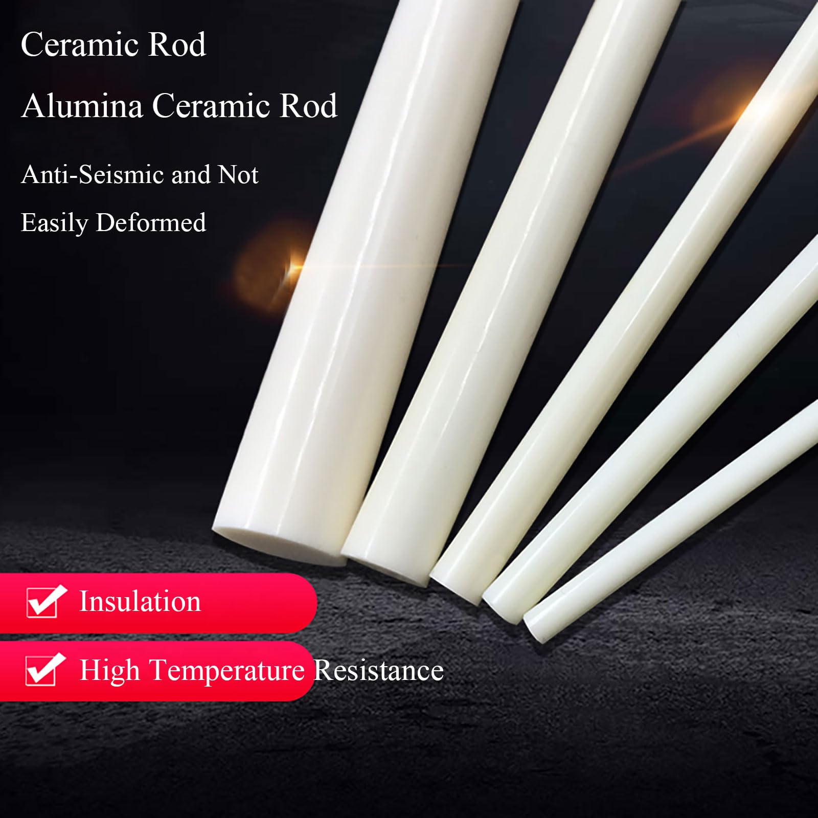 COYOUCO Ceramic Rods, Insulation Rod, 100Mm Length,0.5-1Mm Diameter, Solid Bar Stick Insulation,0.5 * 100mm