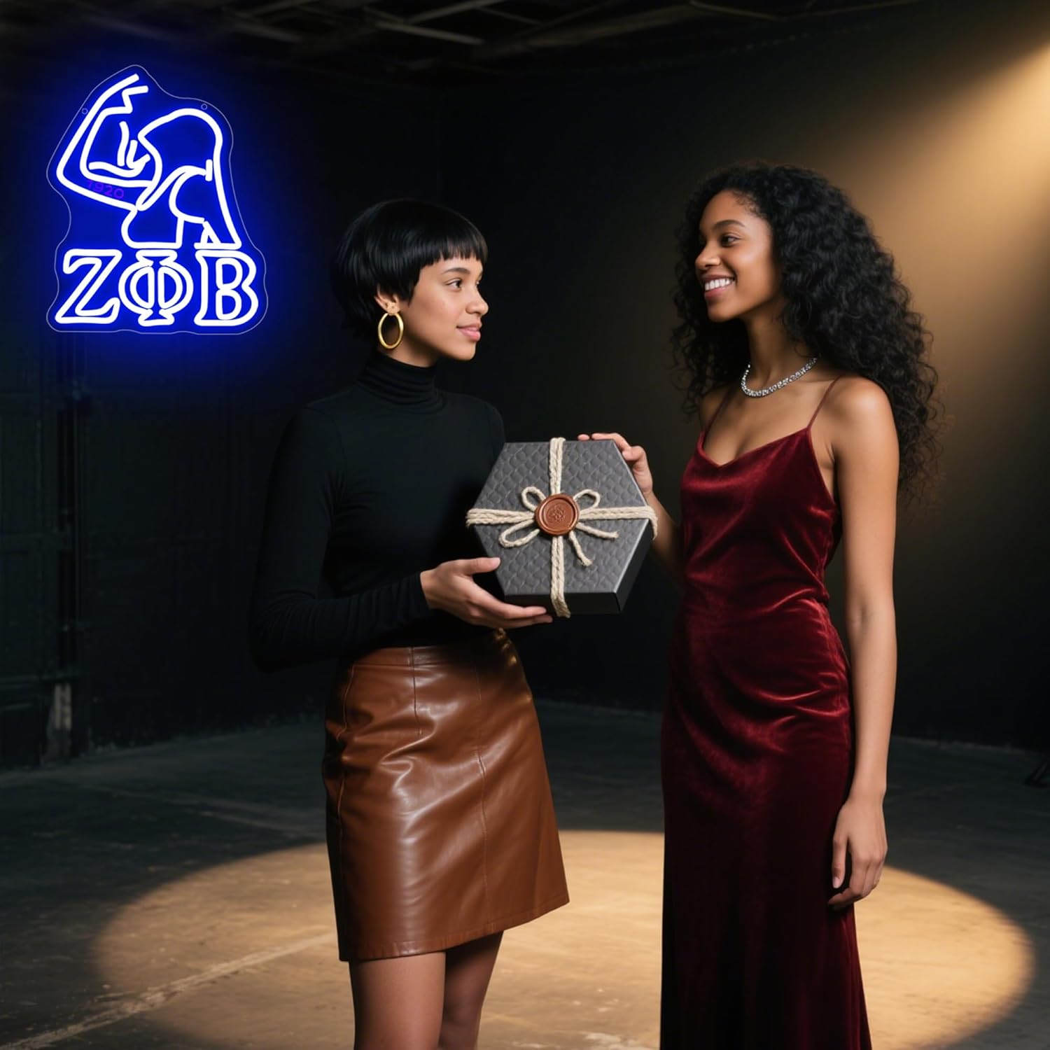 Zpb Sorority Neon Sign for Wall Decor Dimmable Zpb Sorority Neon Light Suitable for Gathering Party Living Room Bedroom Birthday Gift for College Students Light Up Sign for College Size12.9*10.7In(P150) - Image 6