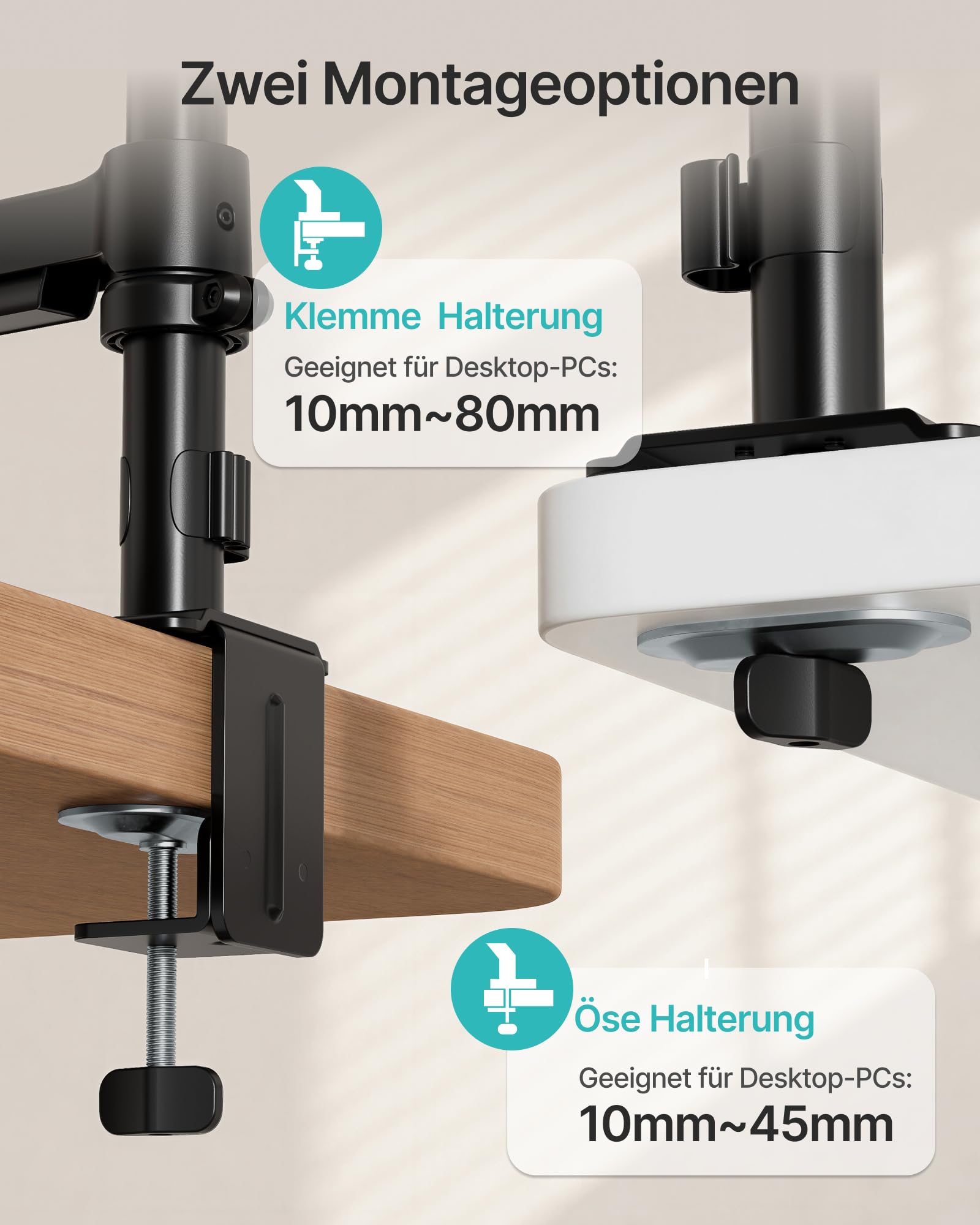 Soporte para 2 monitores de 17 a 32 pulgadas, soporta hasta 9 kg