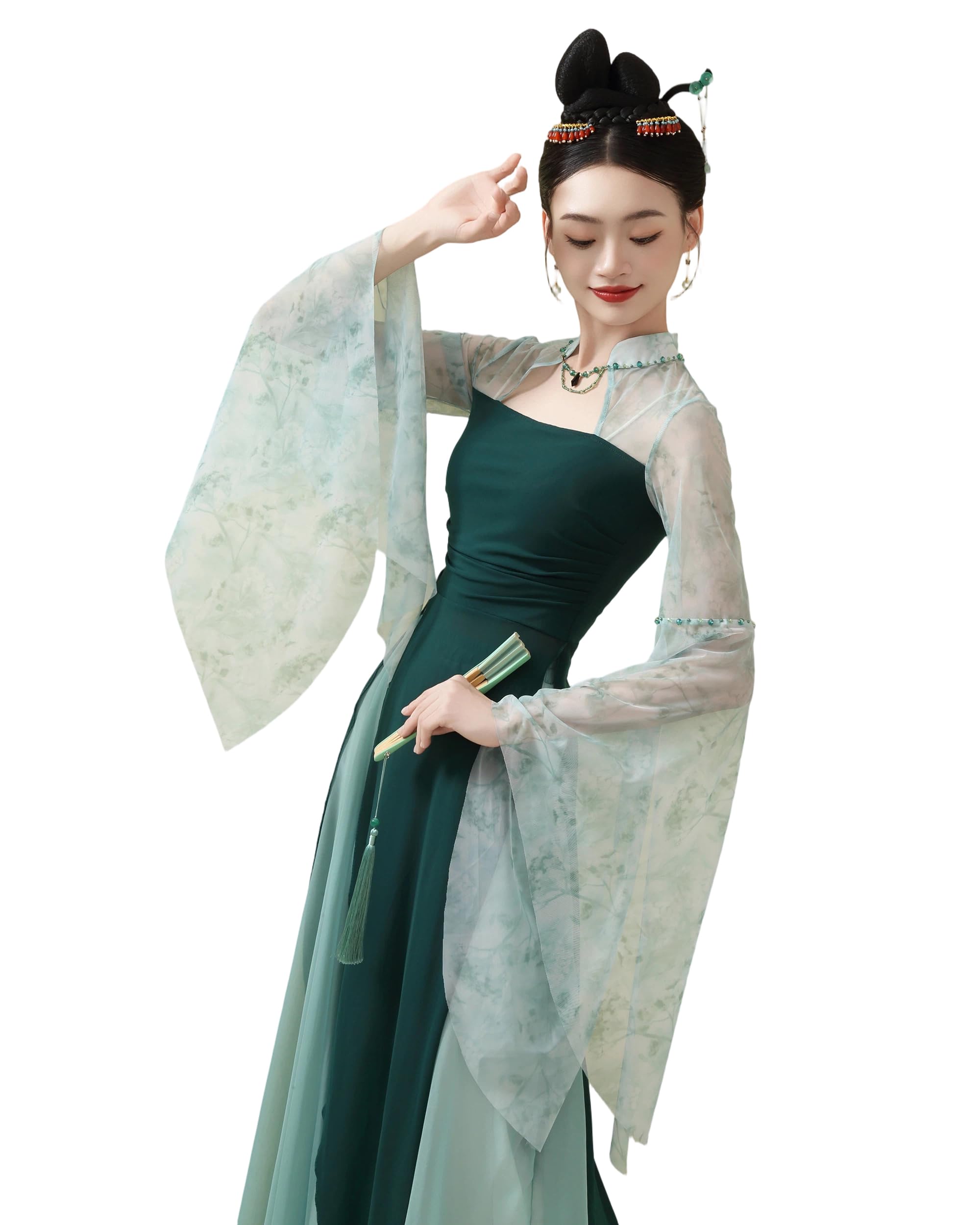 ROYAL SMEELA Set di Qipao Moderno da Donna,Abito Cheongsam Lungo Cinese,Vestito Qipao Maniche Lunghe per Donne,Top + Culotte