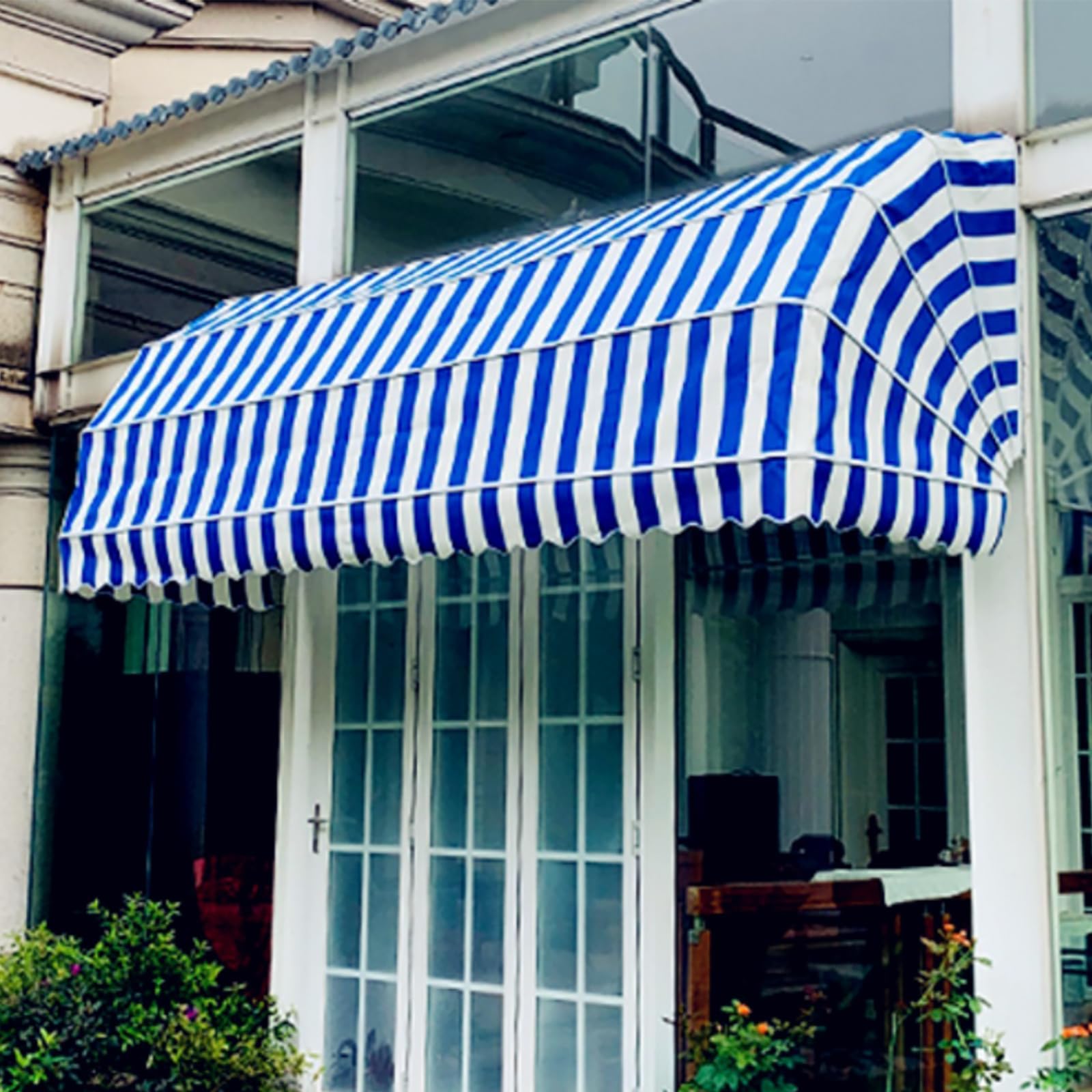 Awning Canopies Manual Retractable Awning, Curved Roofing Rain Shelter Window door Awnings Uv-resistant And Waterproof Fabric Awning, Outdoor Awning For Outside Balcony Garden Porch N 90×60×60cm